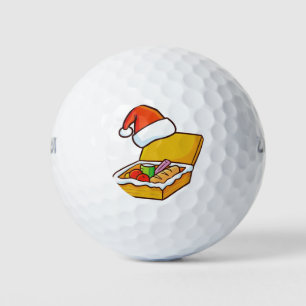 Christmas picnic basket golf balls