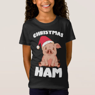 Christmas Pig Christmas Ham Cute Santa Pig Funny C T-Shirt