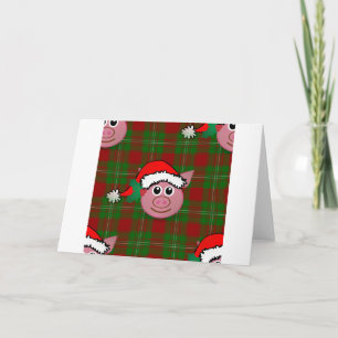 christmas pig holiday card