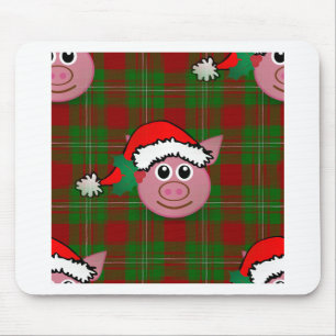 christmas pig mouse pad