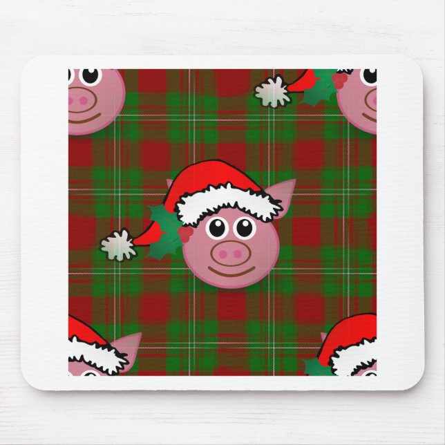 christmas pig mouse pad (Front)