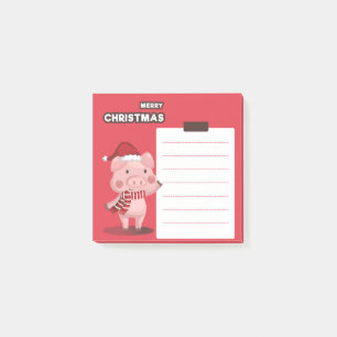 Christmas Pig Post-It Notes