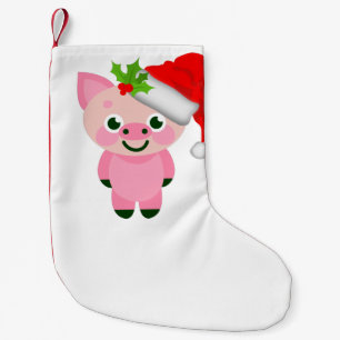 christmas pig santa claus small christmas stocking