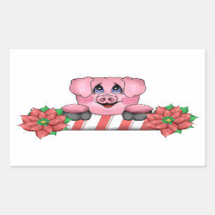 Christmas Pig Sticker
