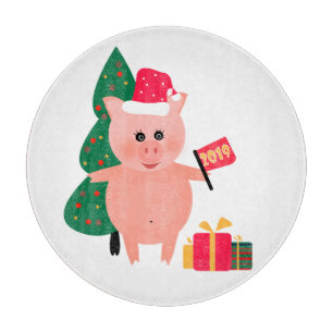 Christmas, pig year cutting board