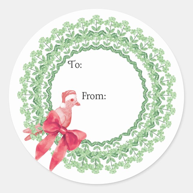 Christmas Pigeon Sticker (Front)