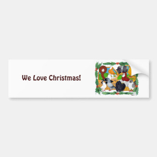 Christmas Pigeons Bumper Sticker