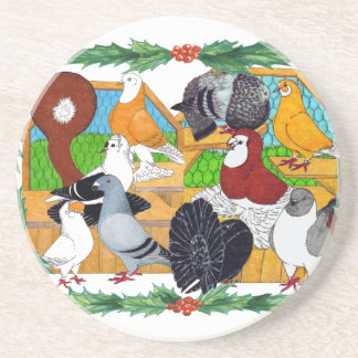Christmas Pigeons Coaster