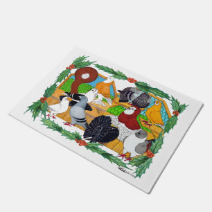 Christmas Pigeons Doormat