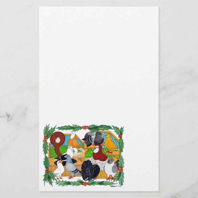 Christmas Pigeons Stationery (Front)