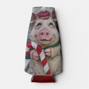 CHRISTMAS PIGGY BOTTLE COOLER/COZY INSULATE BOTTLE COOLER
