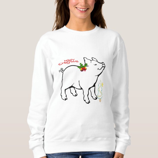 "CHRISTMAS PIGGY" WOMEN'S SWEATSHIRT (Front)