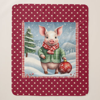Christmas Piglet Sherpa Blanket