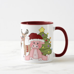 Christmas Pigs coffee mug