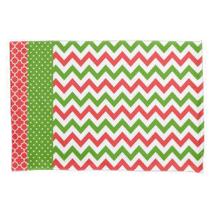 Christmas Pillow Case Red and Green Pattern