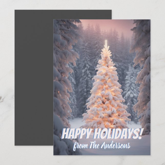 Christmas pine 81, Happy Holidays, greeting card (Front/Back)