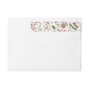 Christmas Pine Birds   Return Address Labels