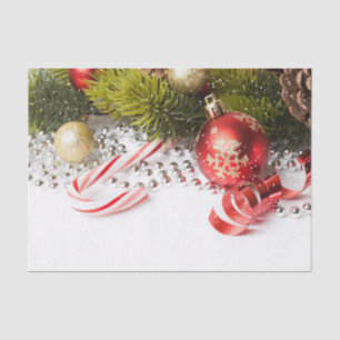 Christmas Pine Branch Lanterns And Pearl Tissue Paper