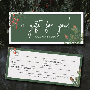Christmas Pine Business Gift Certificate Voucher