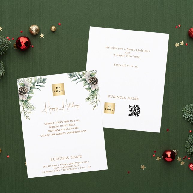 Christmas pine cone QR business promotion Flyer (Creator Uploaded)