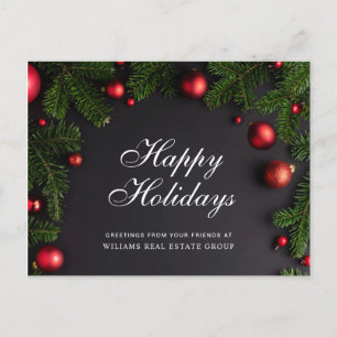 Christmas Pine Cones Branch Rustic Greeting Postcard