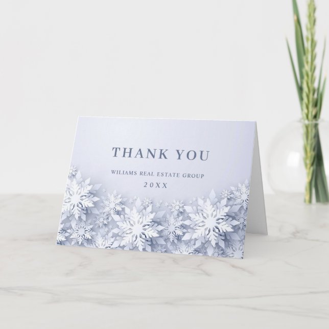 Christmas Pine Cones Corporate Holiday Thank You Card (Front)
