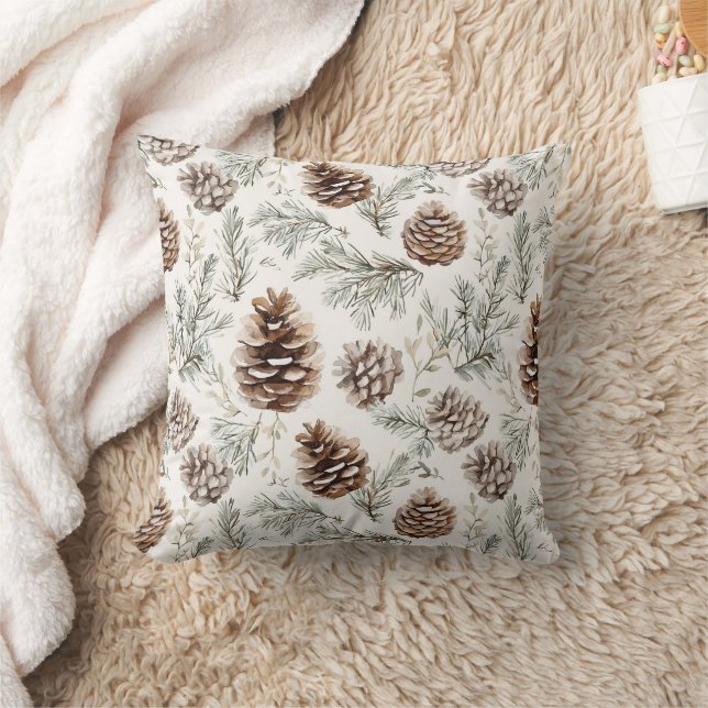 Christmas Pine Cones Cushion (Blanket)