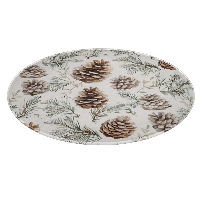 Christmas Pine Cones Cutting Board (Corner)
