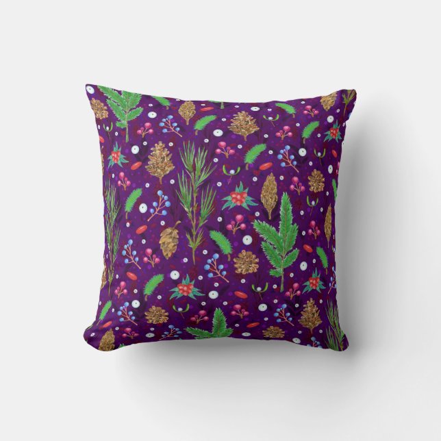 Christmas Pine Cones: Festive Seamless Cushion (Front)