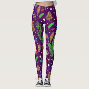 Christmas Pine Cones: Festive Seamless Leggings