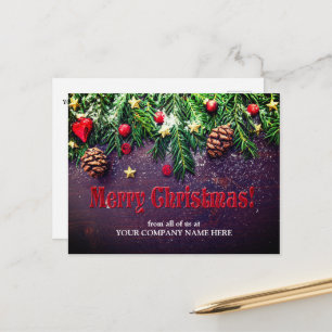 Christmas Pine Cones Greeting Cute Postcard