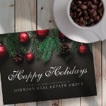 Christmas Pine Cones  | Happy Holidays Greeting Postcard<br><div class="desc">Your business logo can be added

Available here:
http://www.zazzle.com/selectpartysupplies</div>