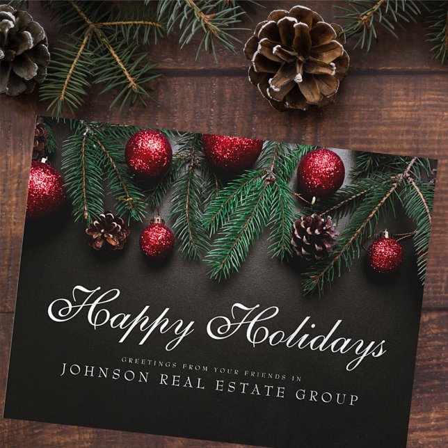 Christmas Pine Cones  | Happy Holidays Greeting Postcard (Creator Uploaded)