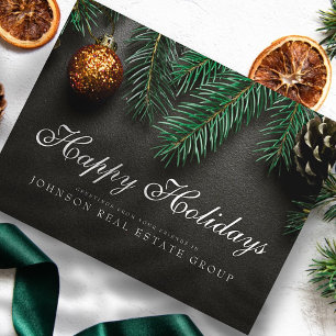 Christmas Pine Cones Happy Holidays Greeting Postcard