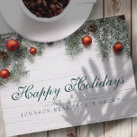 Christmas Pine Cones | Happy Holidays Greeting Postcard<br><div class="desc">Your business logo can be added

Available here:
http://www.zazzle.com/store/selectpartysupplies</div>
