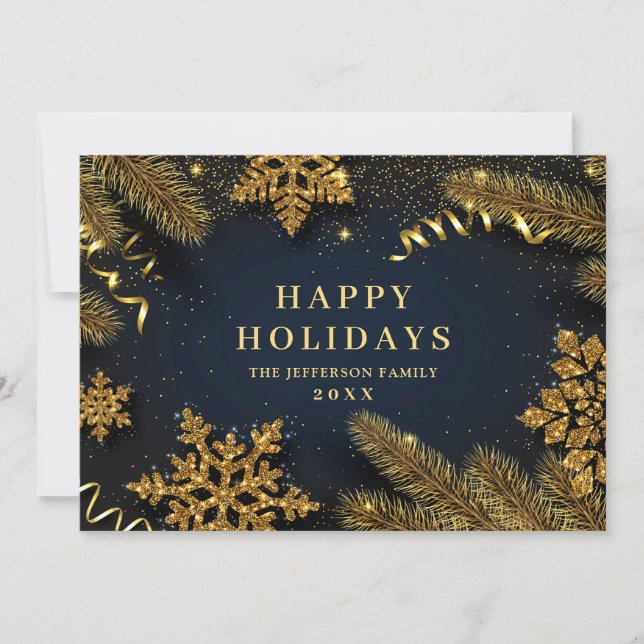 Christmas Pine Cones Rustic Greeting Holiday Card (Front)