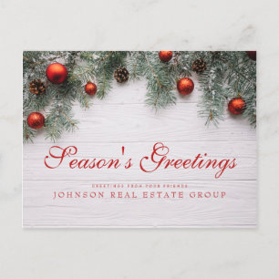 Christmas Pine Cones Season's Greeting Postcard