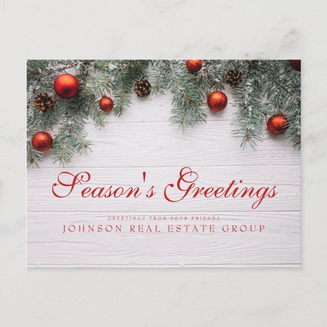 Christmas Pine Cones | Season's Greeting Postcard (Front)