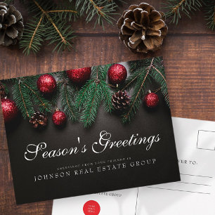 Christmas Pine Cones Season's Greetings Postcard