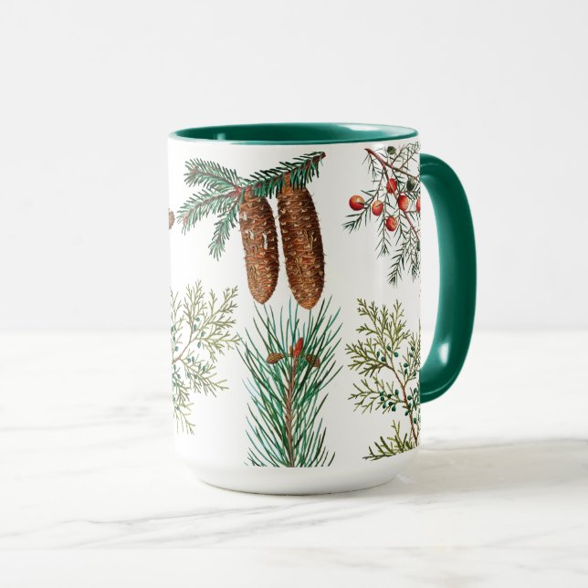 Christmas Pine Conifer Forest Festive Mug (Front Right)