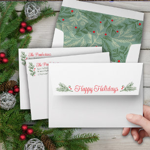 Christmas Pine Foliage Holiday Envelope