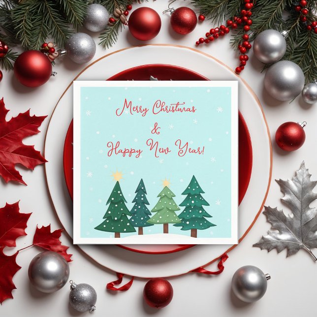 Christmas Pine  Forest Tree Merry Christmas Napkin (Creator Uploaded)