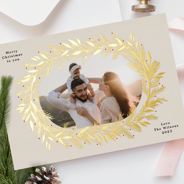 christmas pine frame wreath elegant photo Gold (Creator Uploaded)