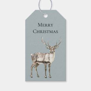 Christmas Pine Green Rustic Deer Gift Tags