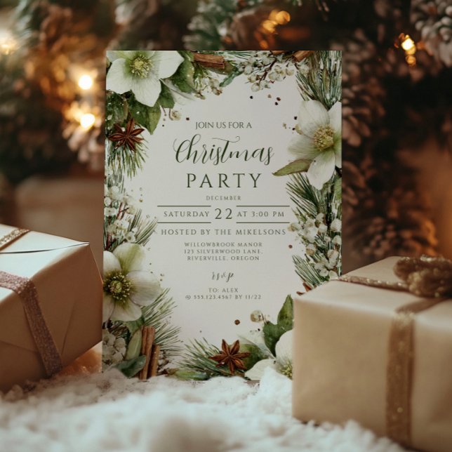 Christmas Pine Greenery Elegance Invitation (Creator Uploaded)