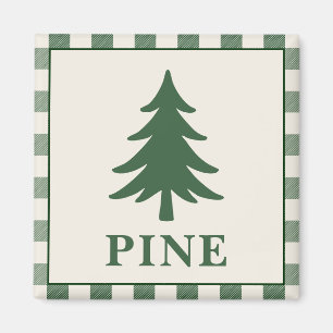 Christmas Pine Tree Magnet Rustic Green