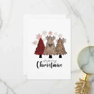 Christmas Pine Tree Merry Christmas Thank You Card