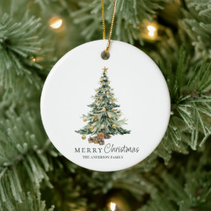 Christmas Pine Tree Photo Family Ornament