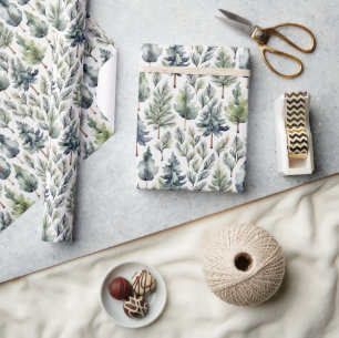 Christmas pine tree rustic wrapping paper