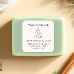 Christmas Pine Tree Soap Label Cream Holiday<br><div class="desc">A festive soap label with a whimsical hand-drawn Christmas tree,  elegant fonts,  and a soft cream backdrop—perfect for handmade holiday goods.</div>
